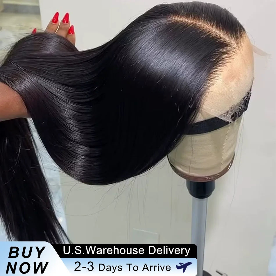 40 50 Inch Straight Human Hair Wig 13x6 HD Lace Frontal 100% Human Hair Wigs 250 Density Remy Pre Plucked Lace Front Closure Wig Shopifynow
