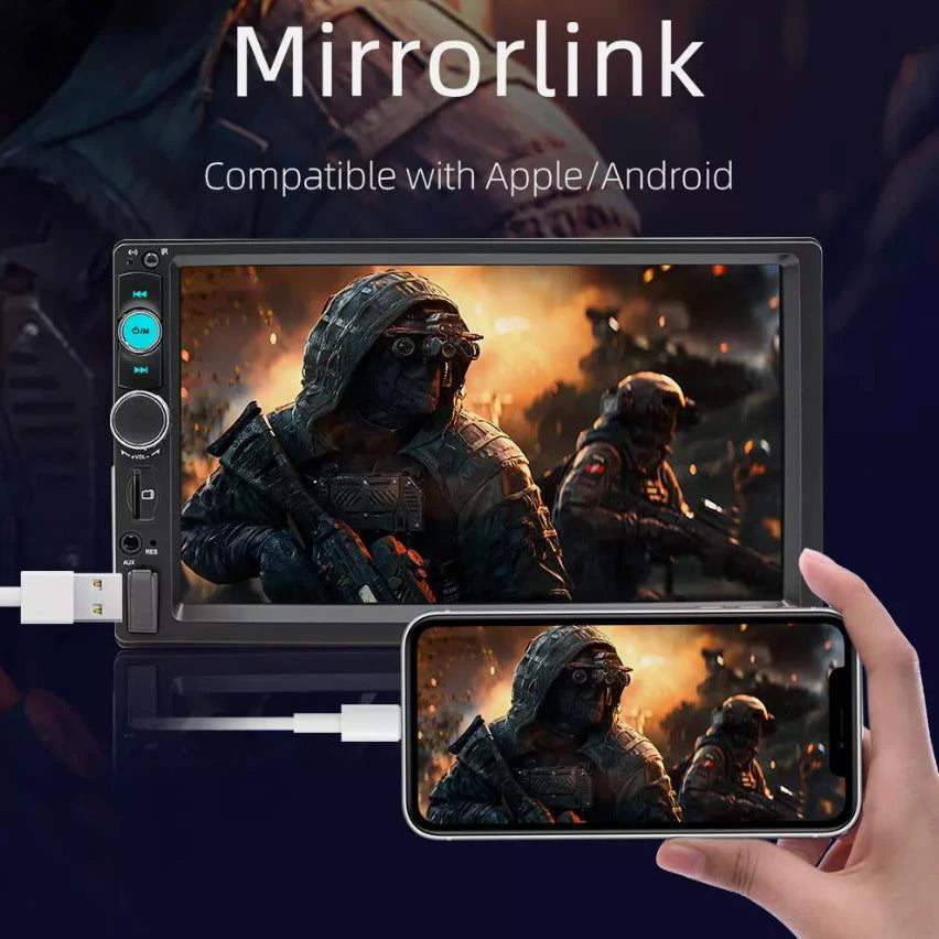 7inch Quality Single 1Din Touch Screen Car Stereo Radio With Handle Remote Control Camera For Apple/Android CarPlay Bluetooth Shopifynow