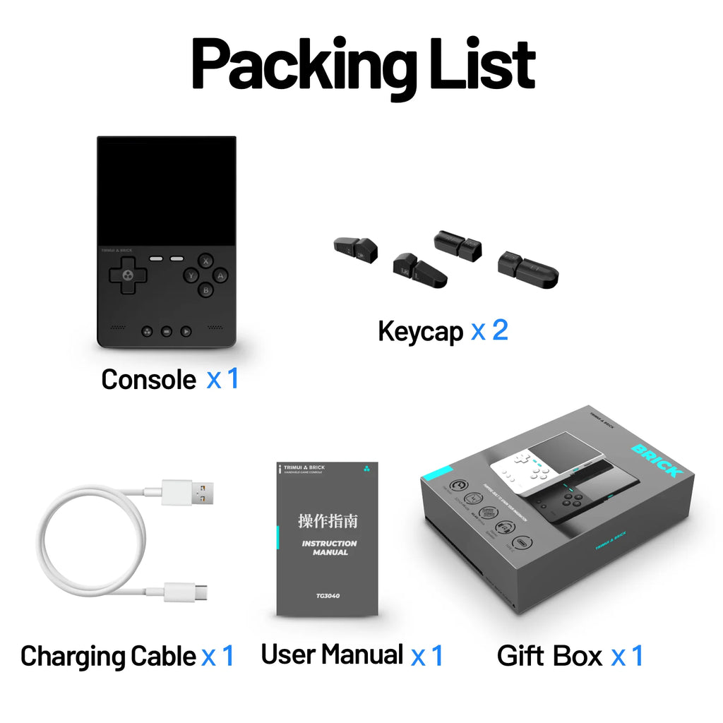 AMPOWN Trimui BRICK Handheld Game Players Consoles 3.2'' IPS Screen Emulator Portable Retro Video Games Linux System Allwinner - Shopifynow