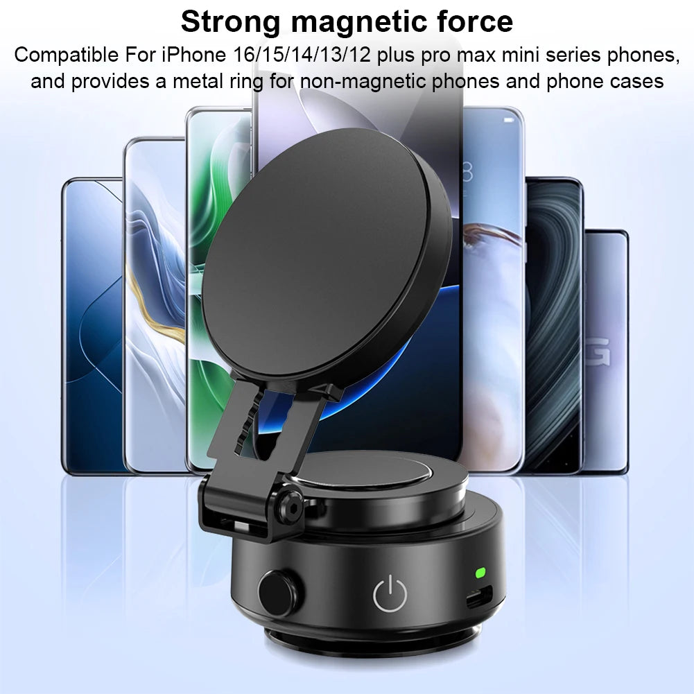 For Magsafe Magnetic Vacuum Car Phone Holder 360° Rotatable Folding Intelligent Car Mount Magnetic Car Stable Holder for iPhone - Shopifynow
