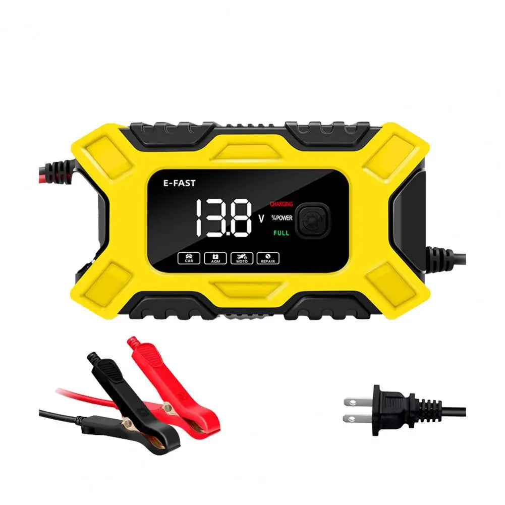 Car Battery Charger 12V Intelligent Pulse Repair LCD Display Car Battery Motorcycle Battery Charging Battery Repair Charger