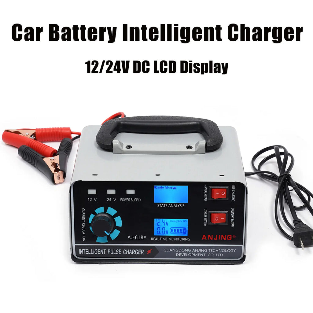 12V/24V 400W Heavy Duty Car Truck Battery Charger Intelligent Pulse Repair Trick