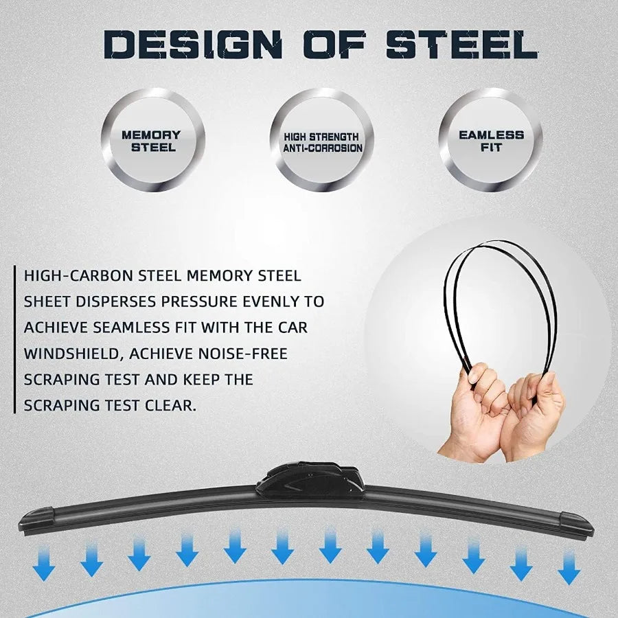 19+19 Windshield Wipers with 14 Rear Wiper Blade Replacement for Jeep Liberty 20082012 Models Enhanced Visibility in Rain and S