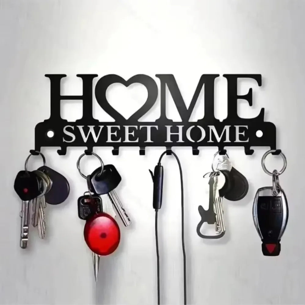 "Sweet Home" KeyCove Wall-Mounted Key Hook – Modern Front Door Organizer for Quick-Install Key Storage Shopifynow