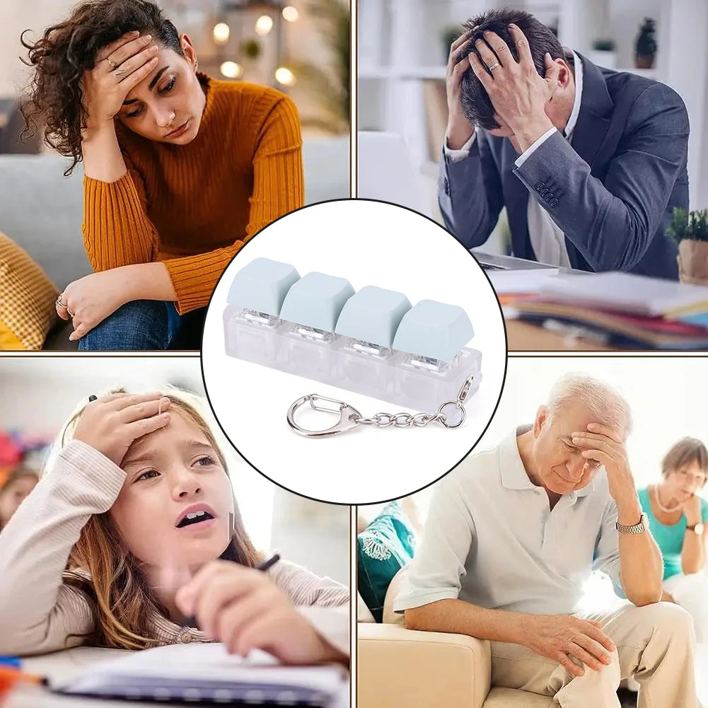 4 Keys Keyboard Keycaps Fidget Toy DIY Finger Keycaps Party Stress Relief Keyboard Caps Finger Button Fidget Decompression Toys - Shopifynow