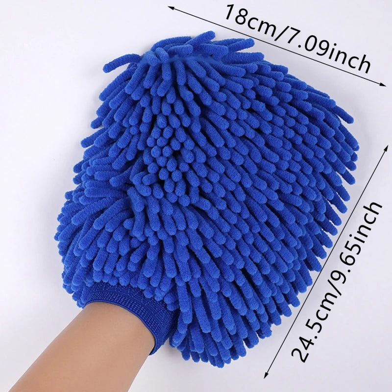 Car Wash Gloves Chenille Glove Plush Rags Thickened double-sided Car Supplies Cleaning Tools Auto Acessories Car Detailing - Shopifynow