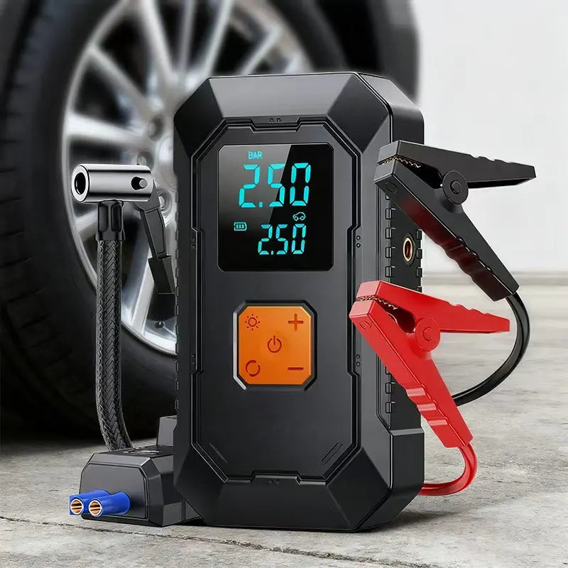 Car Jump Starter Air Pump Power Bank Lighting Portable Air Compressor 4 In 1 Cars Battery Starters Auto Tyre Inflator Shopifynow