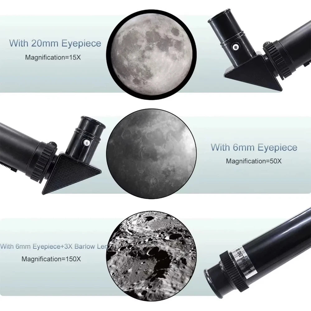 150X Astronomical Telescope , 70mm Aperture Refractor Portable Travel Telescope with Phone Adapter &Wireless Remote Shopifynow