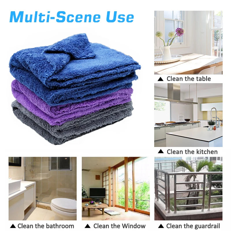 3/5/10pcs Car Wash Microfiber Towel Cleaning Drying Car Polishing Cloth Soft Edgeless Car Detailing Waxing Towel 40X40CM 350GSM Shopifynow