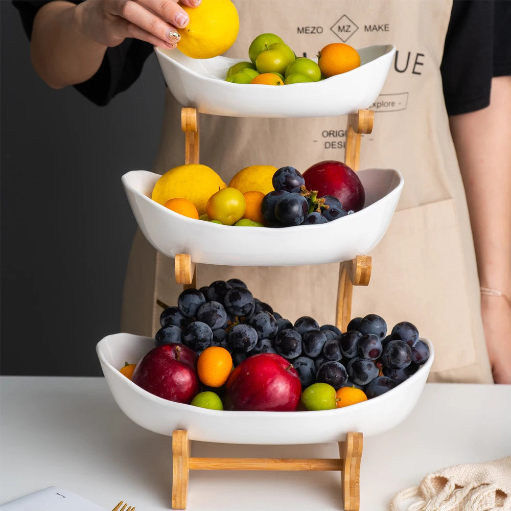 3 Layer Fruit Plate Home Living Room Plastic Snack Dish Creative Modern Dried Fruit Basket Candy Dish Cake Stand Salad Bowl Shopifynow
