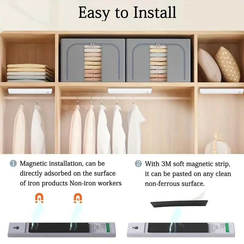 5-Piece LED with Charging Station, Under Cabinet Motion Sensor Lights, USB-C Rechargeable, White Light/Warm Light Shopifynow