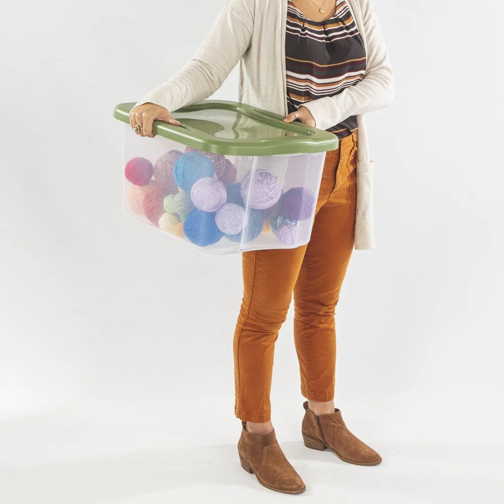 40 Quart EZ Carry Storage Bin with Full Grip Handles Stackable Plastic Container Household Organizing Storage Solutions Shopifynow