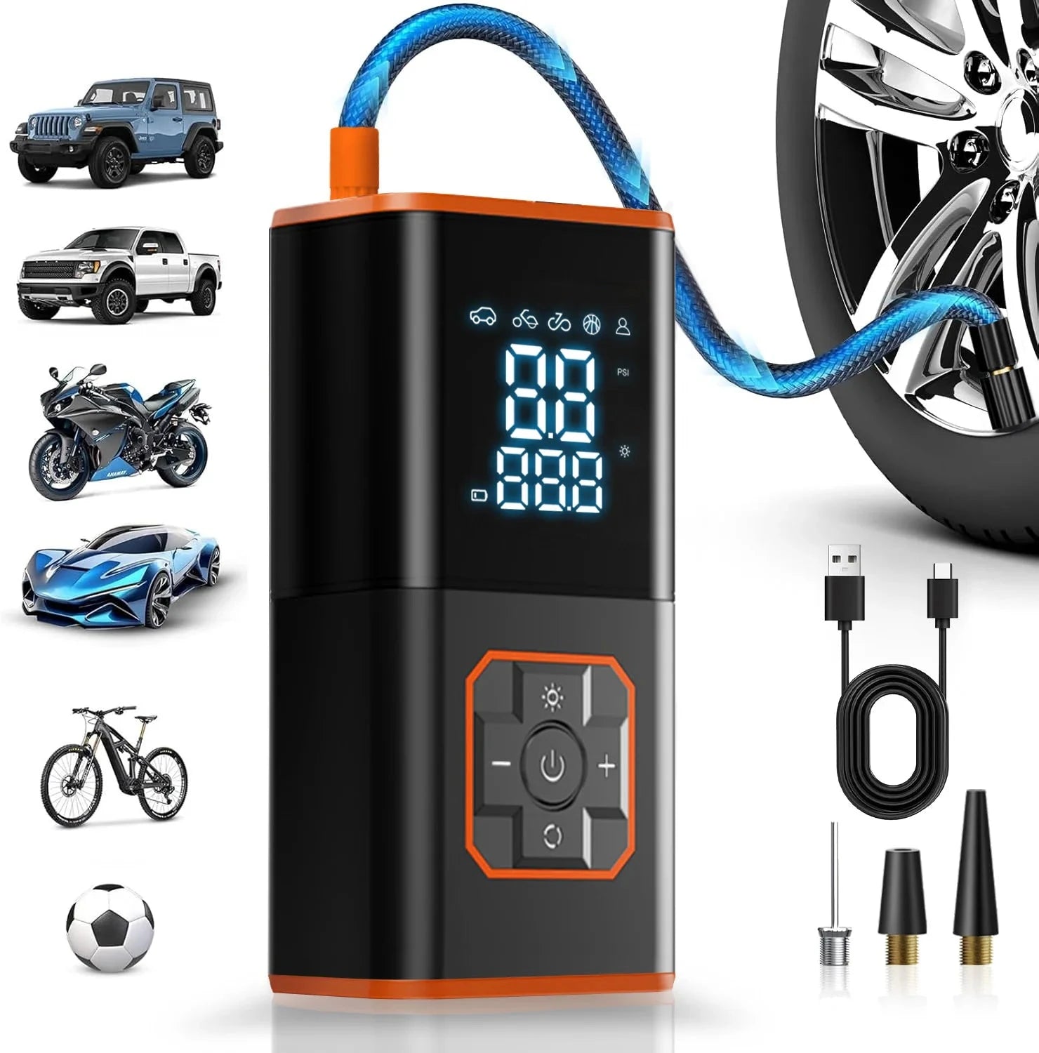 ABS Car Tyre Inflator Portable Air Compressor Car Inflatable Pumps Air Pump Suitable For Inflating Car Motorcycle Bicycle Shopifynow