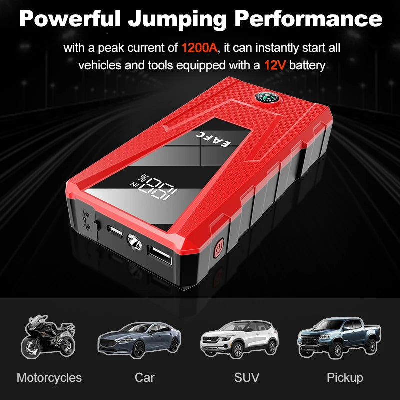 2000A/1200A/600A Car Jump Starter Power Bank Car Battery Booster Charger 12V Starting Device Petrol Diesel-Car Starter Buster - Shopifynow