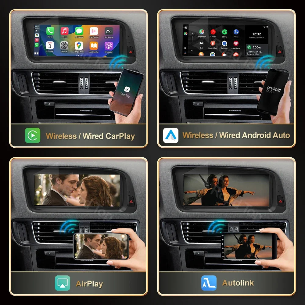 12.3' RoadTop Wireless CarPlay Multimedia Linux Screen Android Auto For Audi Q5 2009-2017 Airplay Autolink Function - Shopifynow