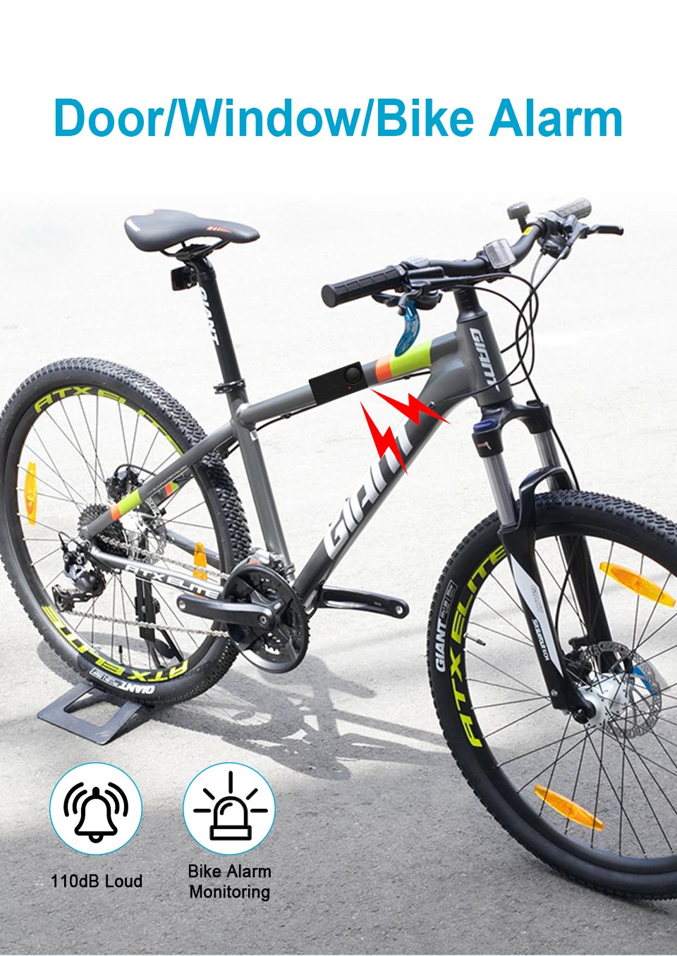 Awapow Wireless Vibration Bike Alarm With Remote Control Anti-Theft Alarm 110dB Loud Bike Door Window Alarm Home Safety System - Shopifynow