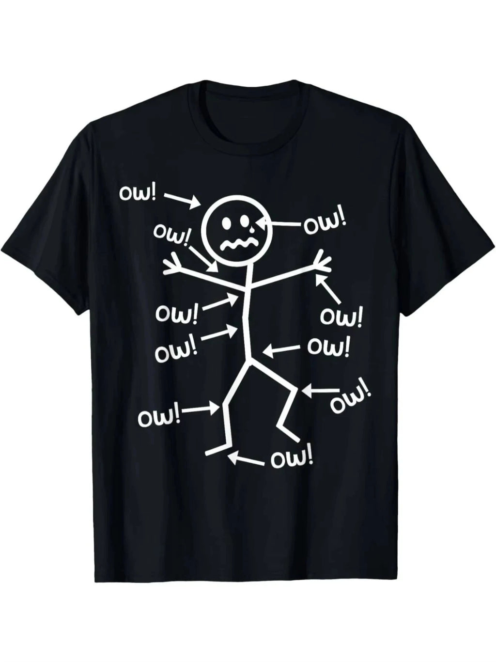 Ow Ow Ow T-Shirt- Funny Chronic Pain Awareness Tee Shirt Graphic T Shirts Oversized T Shirt Men Clothing Shopifynow