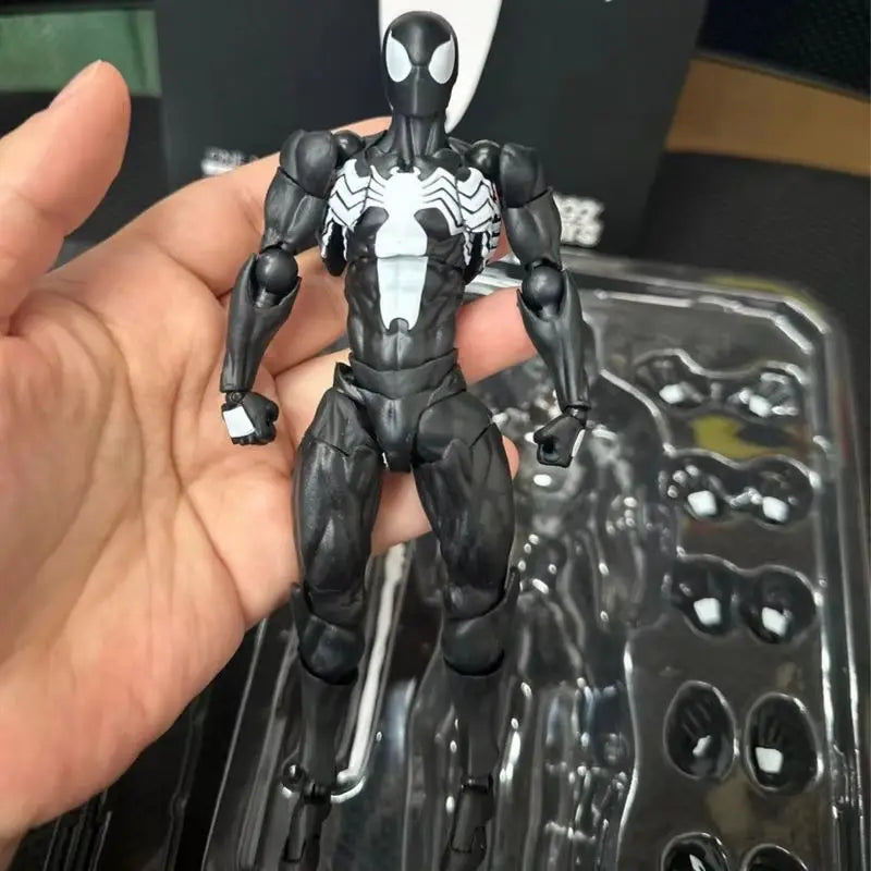 2025 High Quality Black Suit Neighbor Symbiote Spider Man Black Venom Battle Suit Joint Movable Figurine Messtoy Model Gift Shopifynow