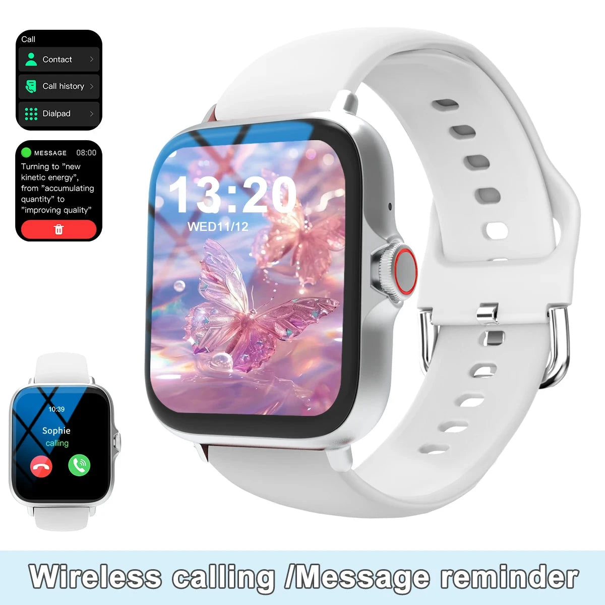Smart watch with full touch screen, call, message reminder, music control and other functions, compatible with iPhone/android mo Shopifynow