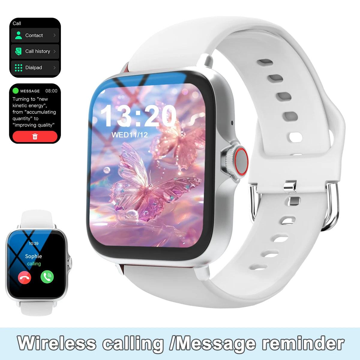 Smart watch with full touch screen, call, message reminder, music control and other functions, compatible with iPhone/android mo Shopifynow