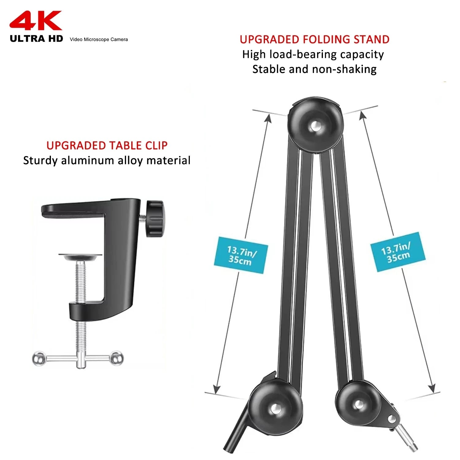 HD 4K Electron Microscope For Soldering 48MP HDMI USB Digital Camera Sony Sensor 150X Lens Reinforced Bracket Reduces Vibration Shopifynow