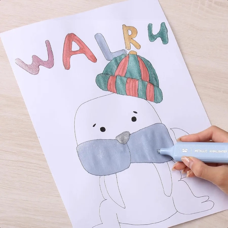 Glitter Highlighters 8Pack Metallic Colors Chisel Tip Aesthetic Highlighters Cute Highlighters for School Highlighters Aestheti