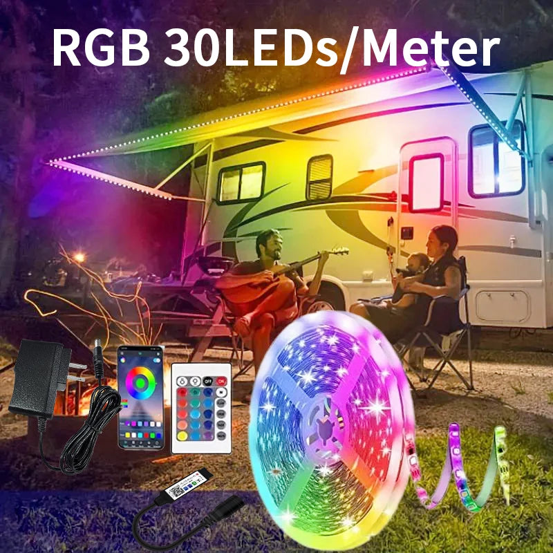 30 LEDS/meter LED Strip Bluetooth APP Control With Battery And US plug Power Supply For Home Decoration  And Ambient Lighting Shopifynow