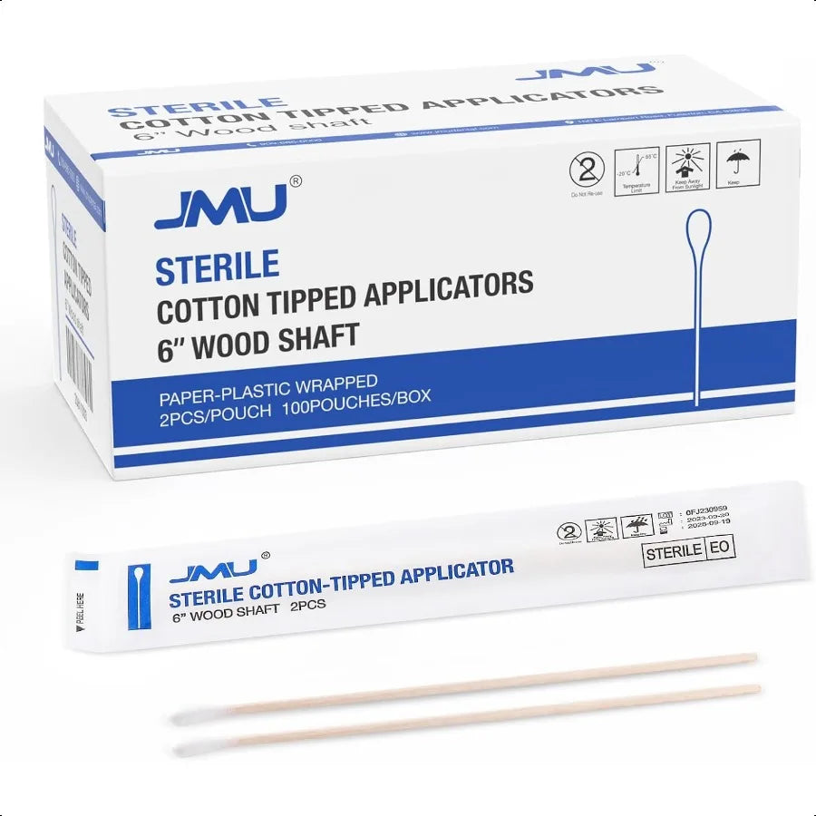 6 Inch Sterile Cotton Tipped Applicators 200 Count Long Cotton Swabs Wood Shaft Medical Swabs Shopifynow