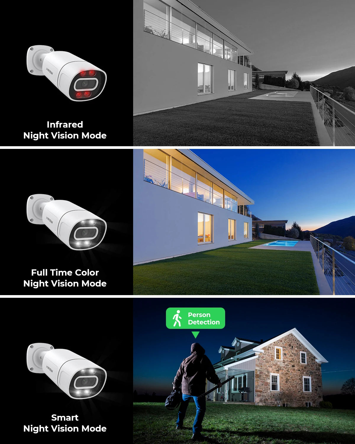 H.View 4K 8Mp poe Cctv Security Camera System Home Video Surveillance Kit 8Ch Nvr Audio Outdoor Ip Camera xmeye app