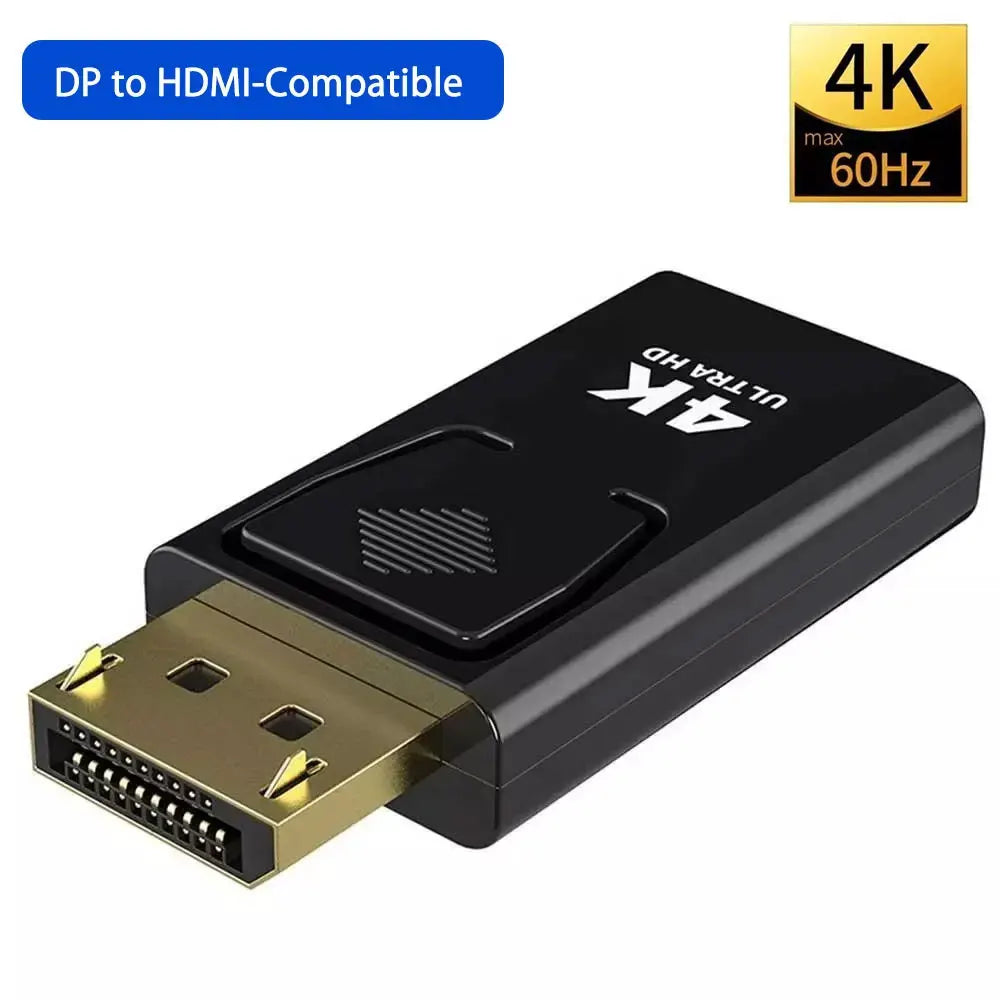 4K DP DisplayPort to HDMI-compatible Adapter Converter Display Port DP to HDMI-compatible HDTV Adapter Video Audio PC Laptop - Shopifynow
