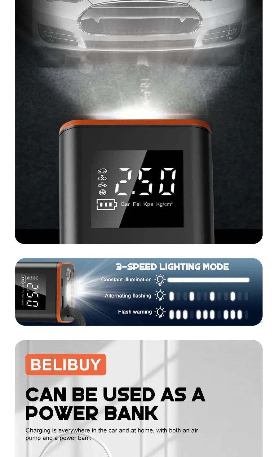 ABS Car Tyre Inflator Portable Air Compressor Car Inflatable Pumps Air Pump Suitable For Inflating Car Motorcycle Bicycle Shopifynow