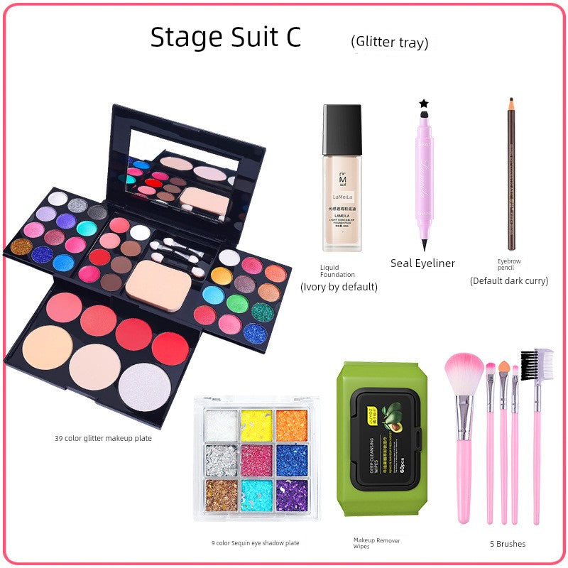 Genuine Goods Kids Student Stage Makeup Watch Show Eye Shadow Blush Powder One Makeup Palette Makeup Full Set Shopifynow