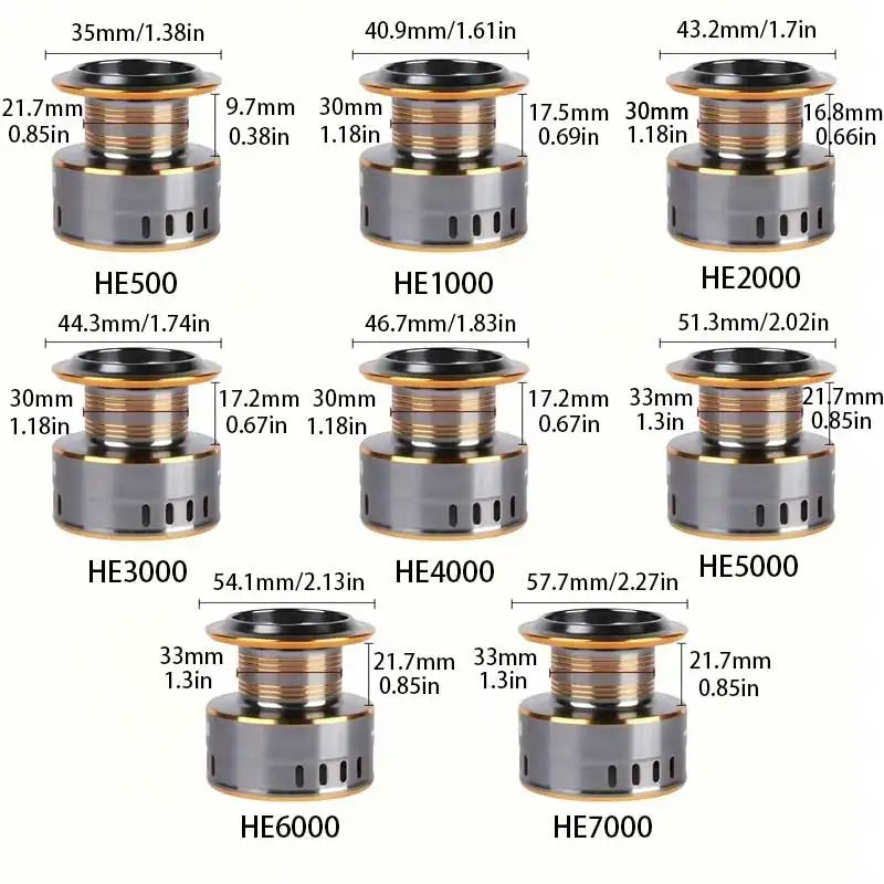 1 Piece Two-Hand Rotating Fishing Reel, He1000-7000 Series, 5.2:1 Gear Ratio, 22.05lb Extraction, Smooth and Sensitive Aluminum Alloy Body, Pa Nylon, Left/Right Hands Can Be Changed, Suitable for Freshwater and Saltwater - Shopifynow