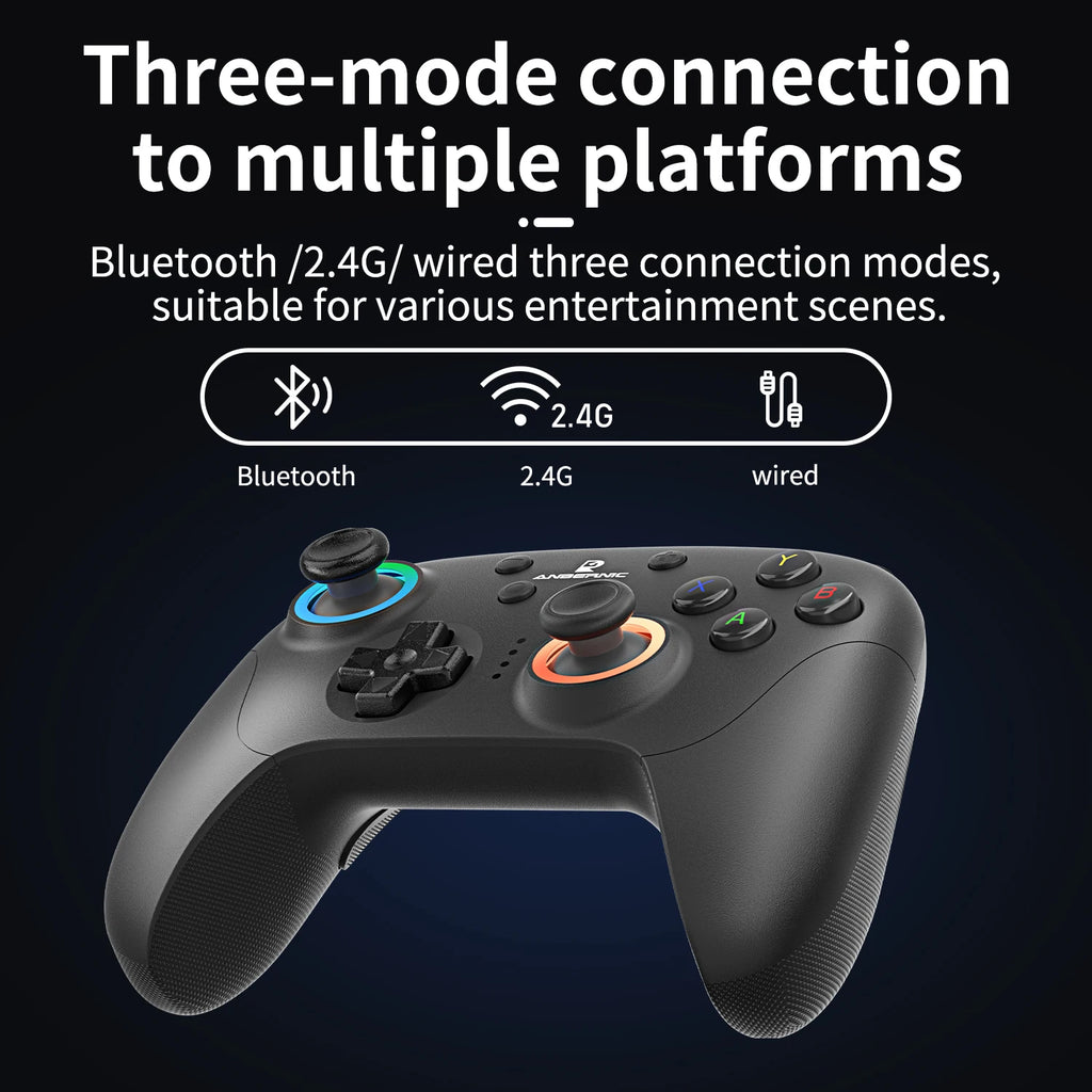 ANBERNIC RG P01 Retro Games Controller Wired/Wireless Bluetooth RGB Hall Effect Joystick XBOX Gamepad for PC Android IOS Steam Shopifynow