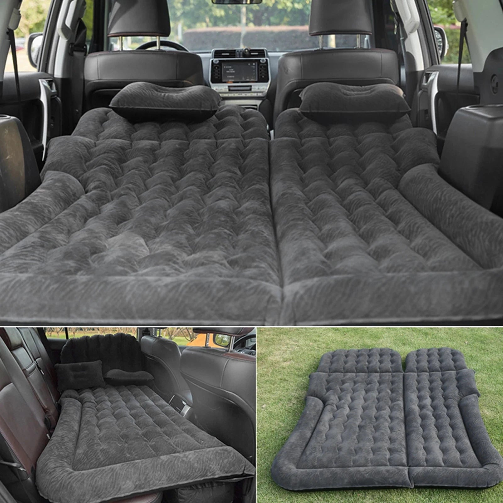 Auto Accessories Car Inflatable Bed PVC Flocking Soft Sleeping Rest Cushion Car Travel Bed for Traveling Car Family Outdoor Shopifynow