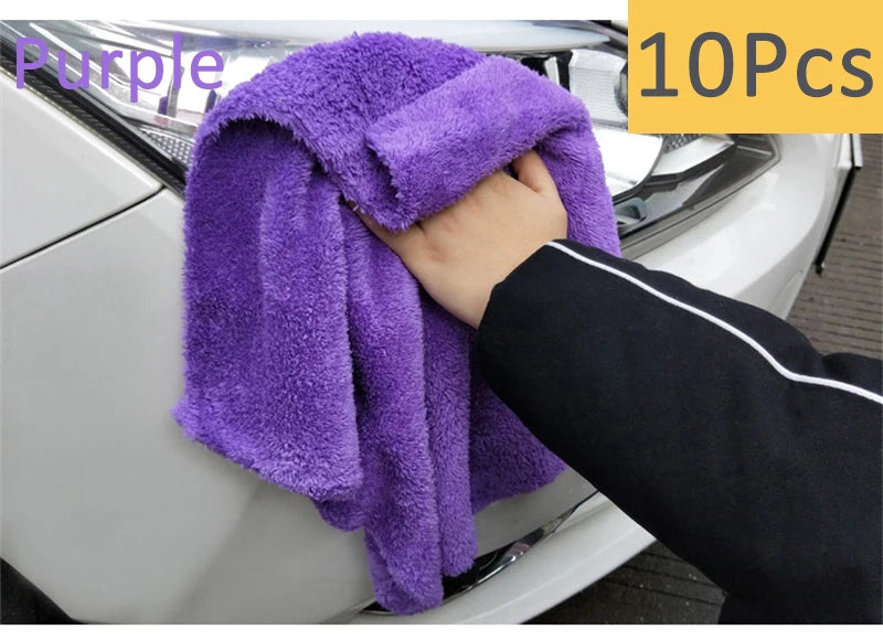 3/5/10pcs Car Wash Microfiber Towel Cleaning Drying Car Polishing Cloth Soft Edgeless Car Detailing Waxing Towel 40X40CM 350GSM Shopifynow