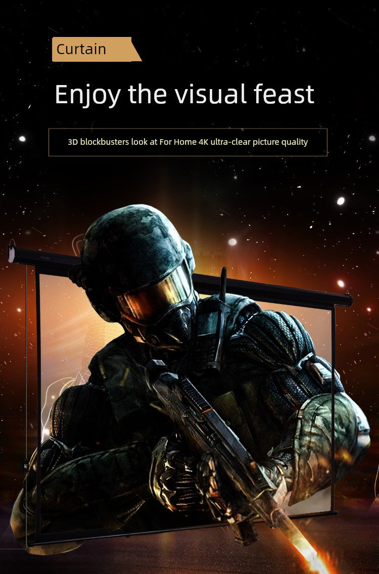 Deli Hanging Projection Screen Curtain Electric Remote Control 100-Inch 4:3 Projection Curtain Office For Home Projector Curtain 120-Inch 16:10 Tripod Screen Wall Screen 84-Inch Shopifynow