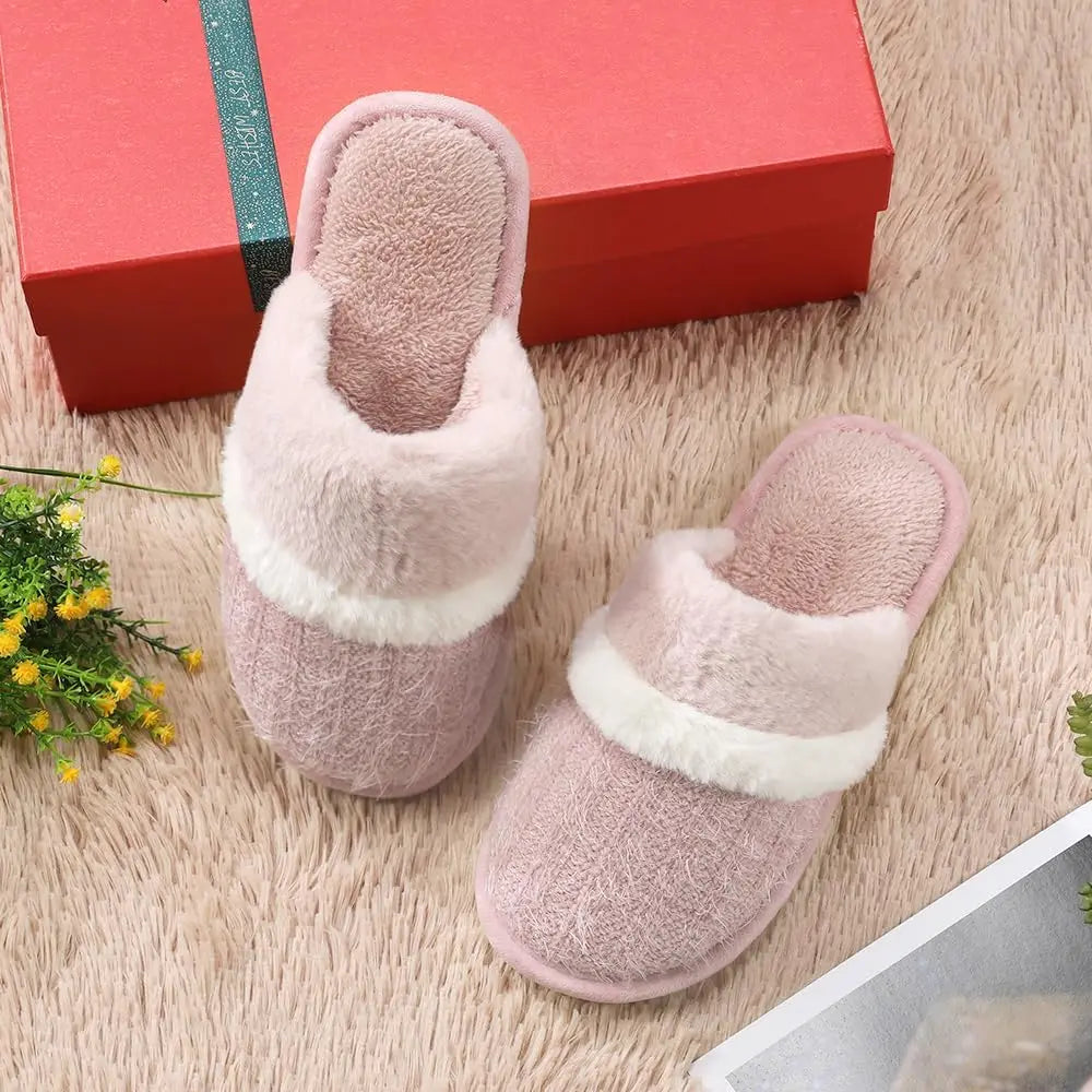 Women's Fuzzy Memory Foam Slippers Warm Anti-Slip House Shoes for Indoor Outdoor Gifts for Mom Girlfriend Shopifynow