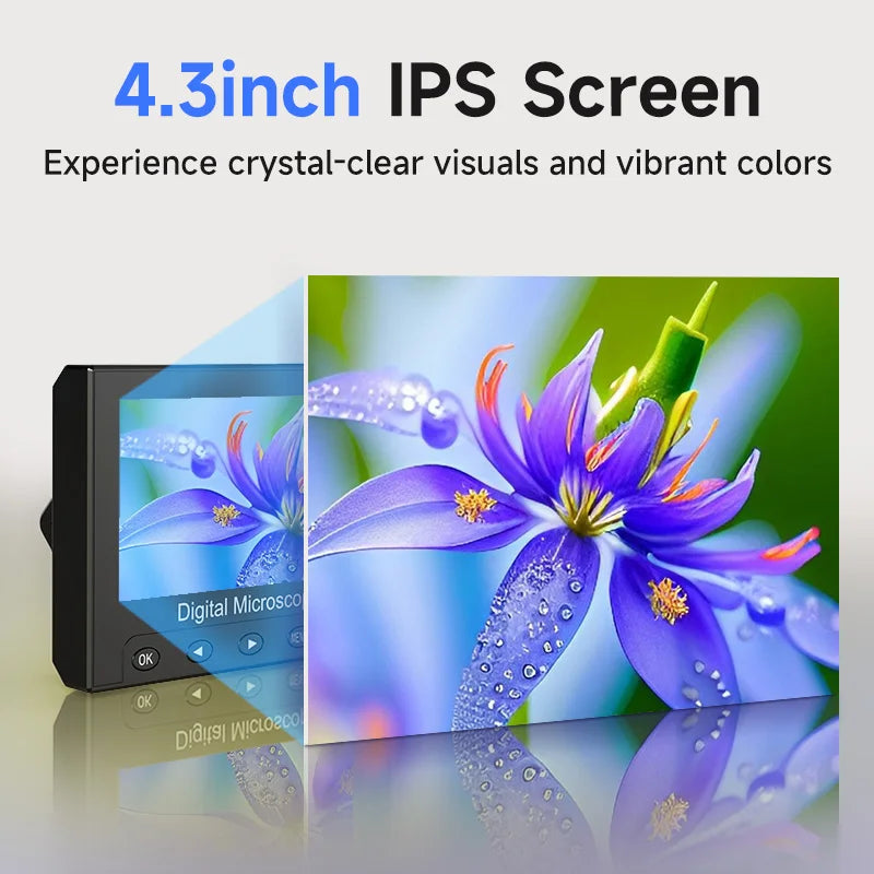 Hayve DM4 Digital Microscope with 4.3 inch IPS Screen 1000X Coin Microscope with 8 LEDs, Compatible with Windows 8GB including Shopifynow