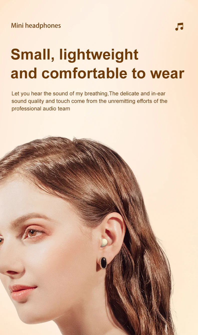 SK26 Bluetooth 5.4 Wireless Earphones Small Earbuds Sleeping Sport Invisible Headphones Bass Sound Quality Headset Sliding Cover Shopifynow