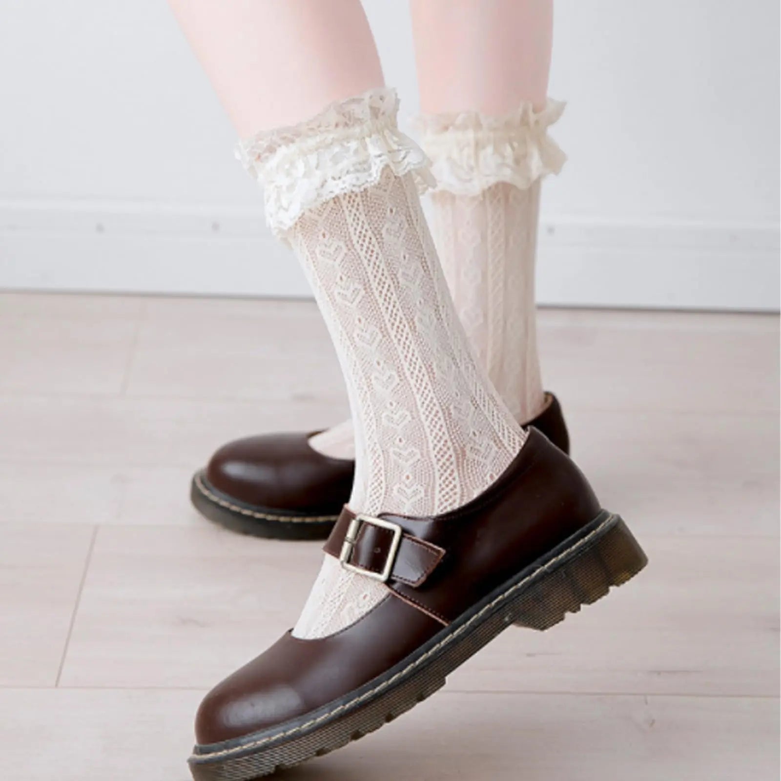 4/8 Pairs Women's Elegant Lace Socks with Ruffles, Frills & Geometric Patterns - Hollow Mesh Lolita Style Stockings, Cute Socks Shopifynow