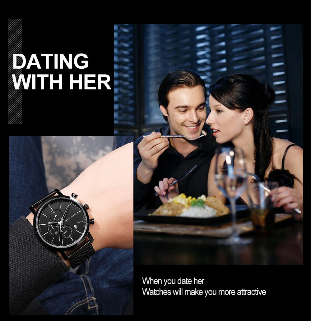 Hannah Martin Top Men Watch Brand Business Style Stainless Steel Fashion Waterproof Sports Multifunctional Quartz Watch for Men - Shopifynow