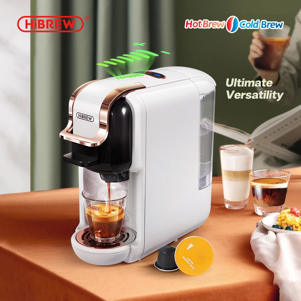 HiBREW Multiple Capsule Coffee Machine, Hot/Cold Dolce Gusto Milk Nespresso Capsule ESE Pod Ground Coffee Cafeteria 20Bar 5 in 1 - Shopifynow