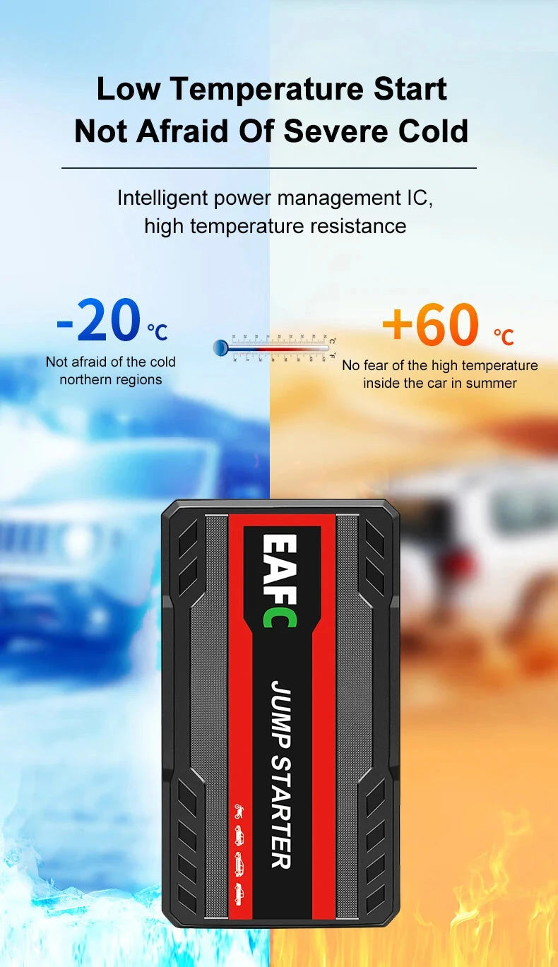 EAFC 12V Car Jump Start 600A-2000A Car Battery Starter Booster Auto Starting Device Emergency Start Portable Power Bank Shopifynow