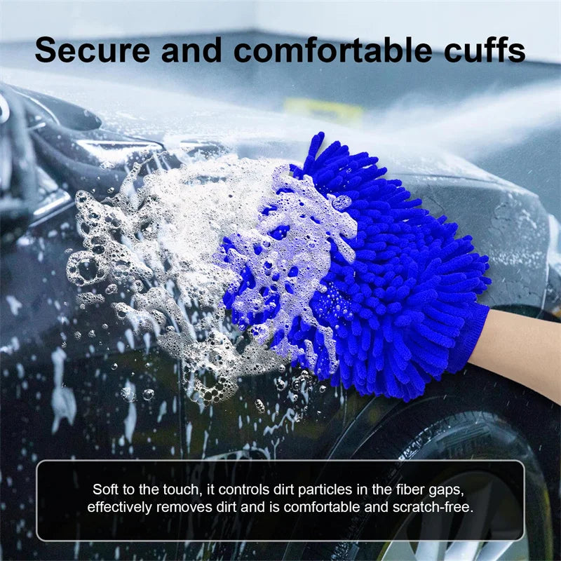 Car Wash Gloves Chenille Glove Plush Rags Thickened double-sided Car Supplies Cleaning Tools Auto Acessories Car Detailing - Shopifynow
