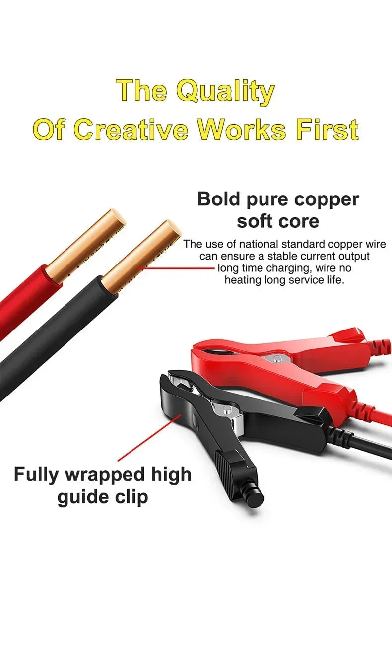 12V15A Car Smart Pulse Repair Charger suitable for cars, motorcycles, boats, AGM, GEL, WET lead-acid batteries Shopifynow