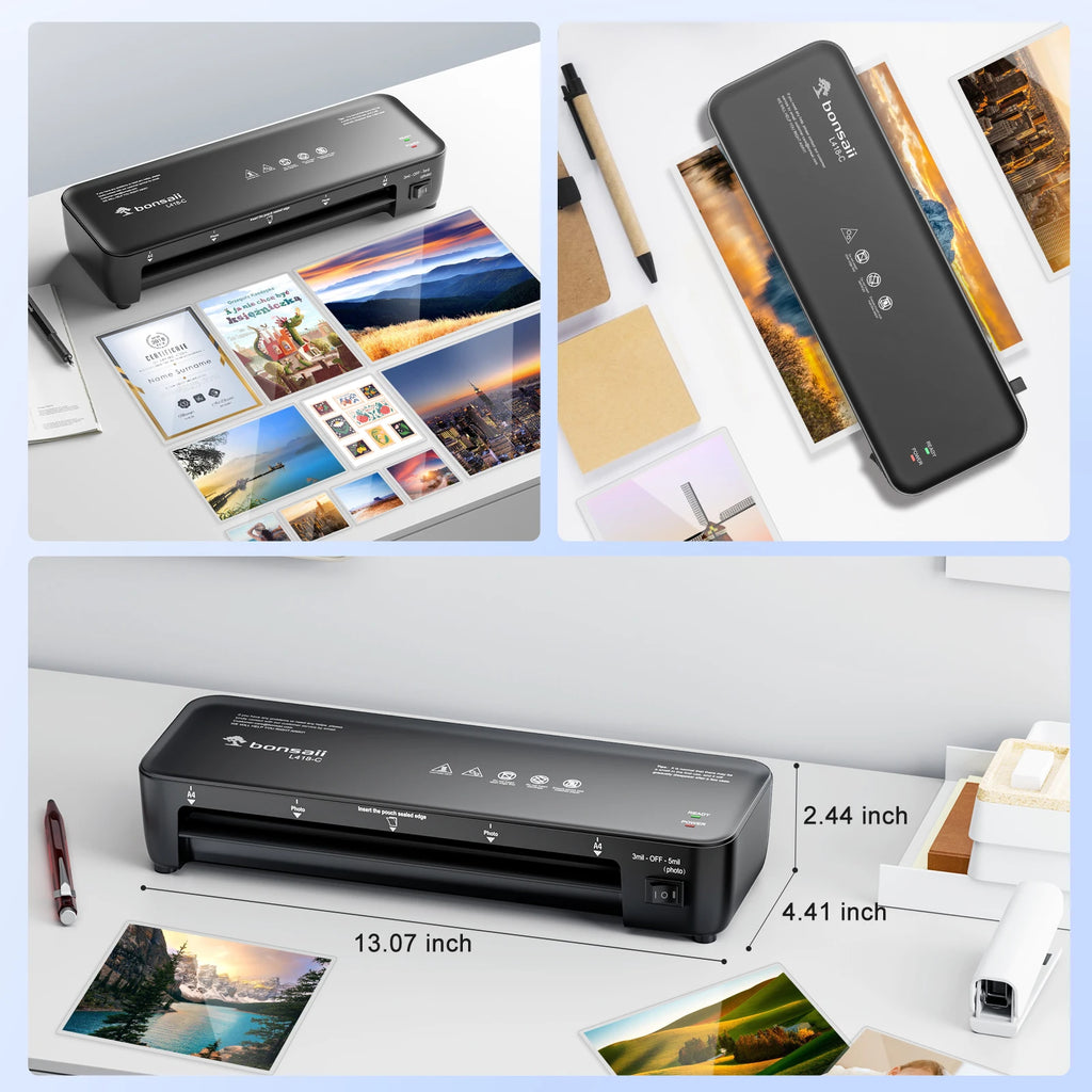 Bonsaii 9-Inch Thermal Laminator with Never Jam Tech for Docs, Posters, Photos - Simple & Convenient for Home, Office, School Shopifynow