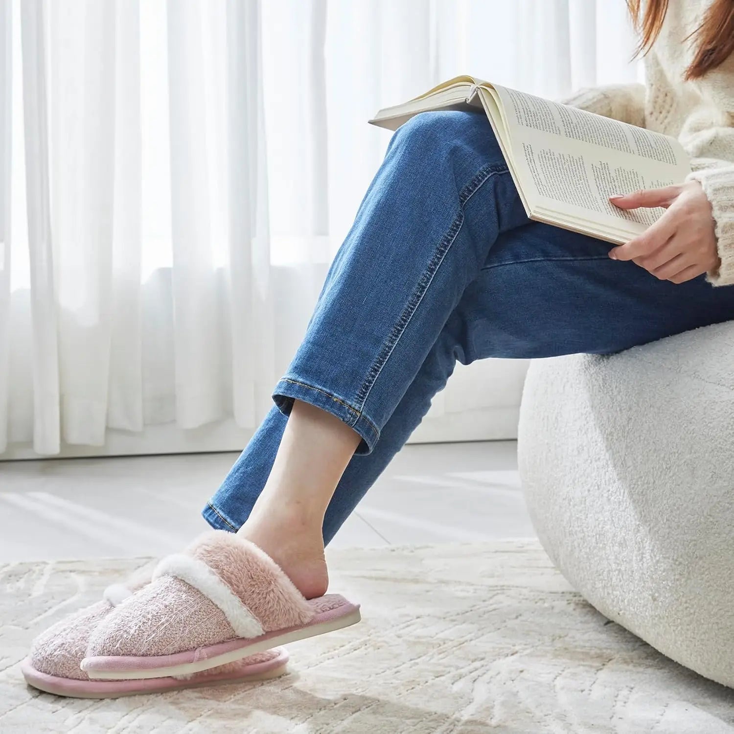 Women's Fuzzy Memory Foam Slippers Warm Anti-Slip House Shoes for Indoor Outdoor Gifts for Mom Girlfriend Shopifynow