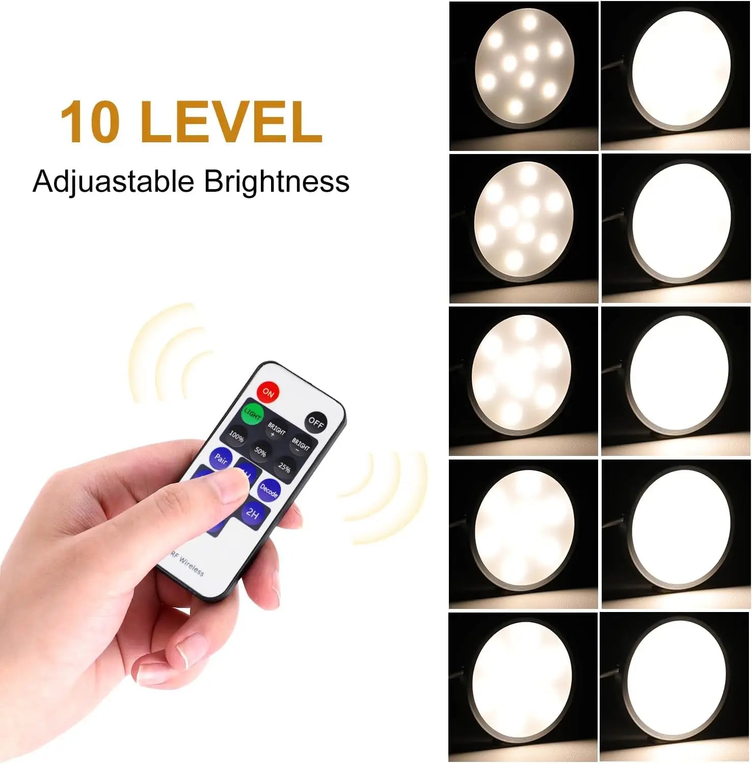 4 Pack LED Puck Lights with Remote, Under Cabinet Kitchen Lights Plug in, Dimmable Under Counter Light Fixtures Shopifynow