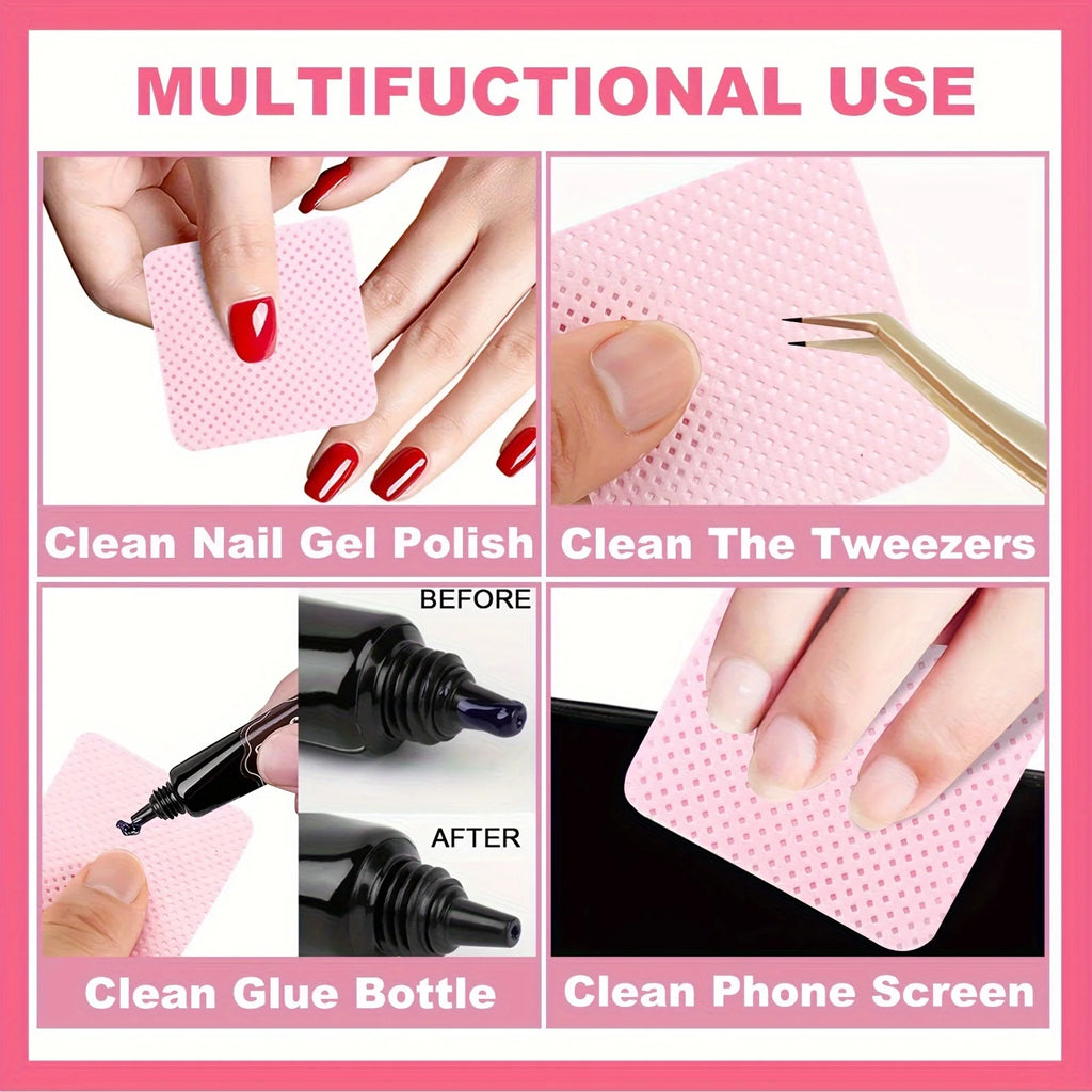 20/600pcs Lint-Free Nail Wipes Gel Cleansing Tissues Aluminum-Free Nail Polish Remover Pads for NaiArt Beauty Cleaning Care Tool - Shopifynow